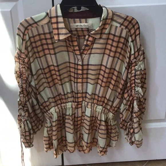 Free People Pacific Dawn NWOT Plaid - Picture 1 of 2